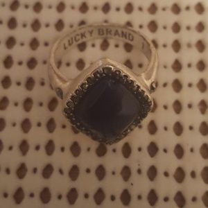 Lucky Brand Blue Lapis & Marcasite Ring.